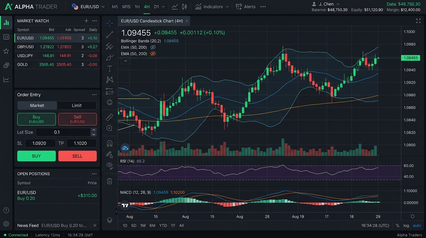 MetaTrader 4 交易界面演示