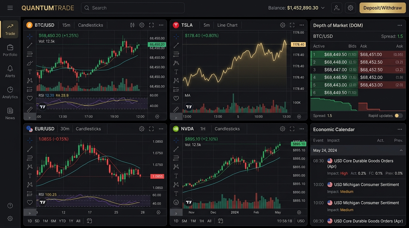 MetaTrader 5 多资产交易界面演示