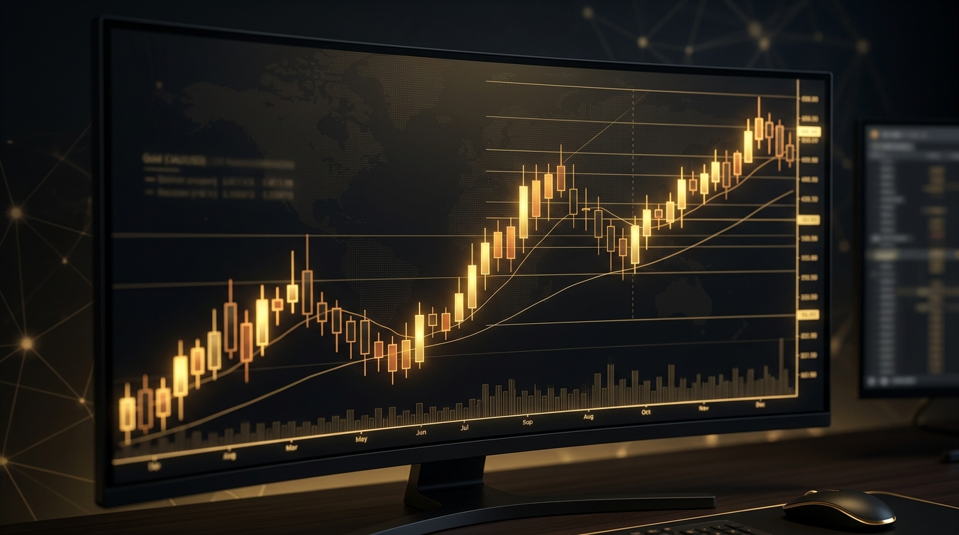 2026年8月5日黄金(XAU/USD)行情研报,暗黑金风格金融K线图与降息预期数据可视化 2026年8月5日黄金(XAU/USD)行情研报,暗黑金风格金融K线图与降息预期数据可视化